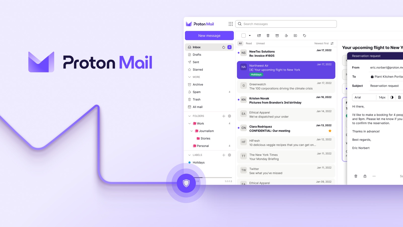 Proton Mail on desktop and mobile